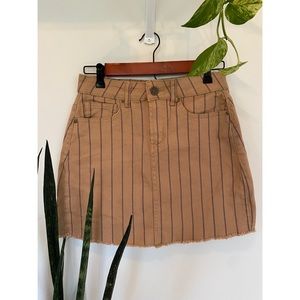 Indigo Rein Striped Cotton Brown Mini Skirt Size 5